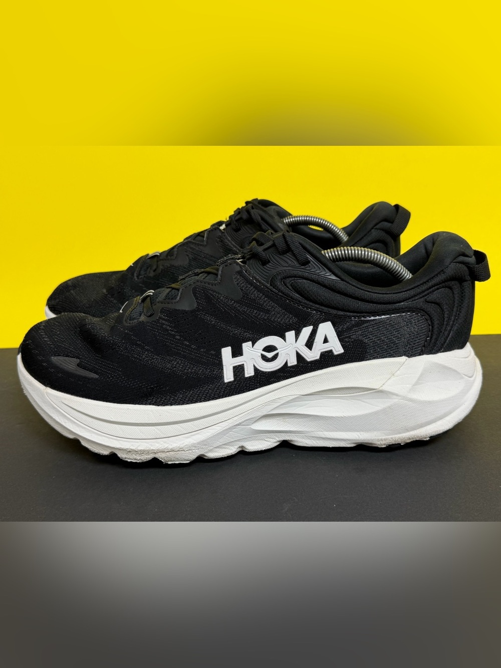 Hoka One One Gaviota 6 Wide Sneakers Men's SZ 12.5 2E Black White Barely Worn